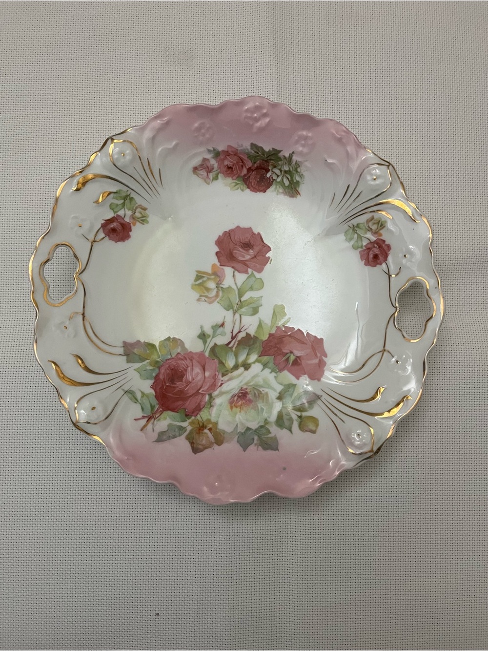 Antique Bavaria 11" Double Handled Highly collectible Victorian embossed plate
